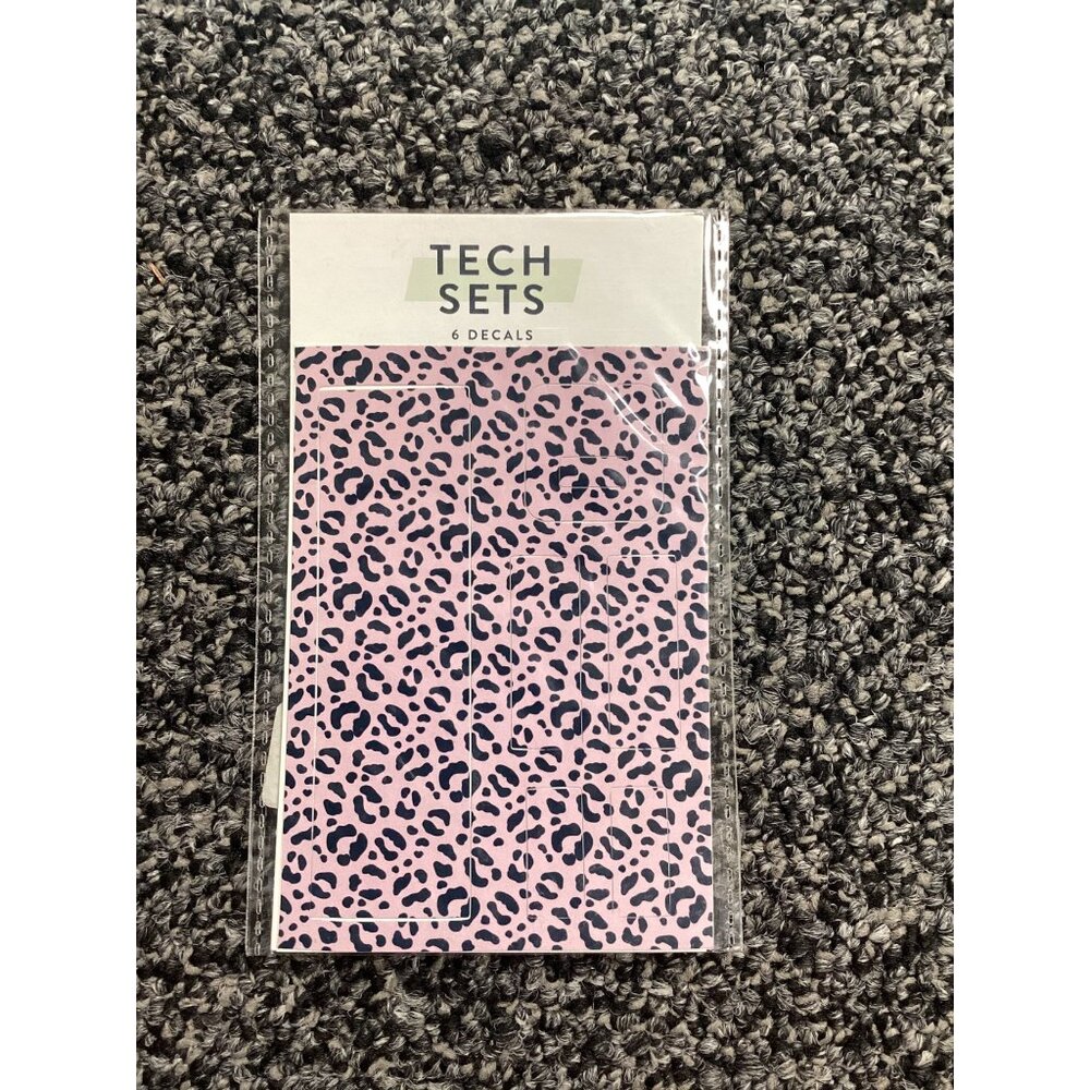 Tech Sets Pink Leopard Print Decals 6-Pack
